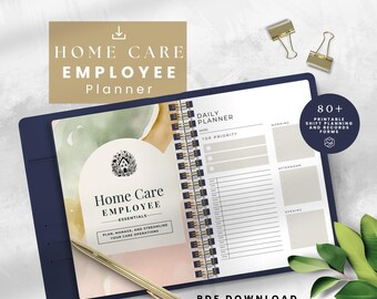 Home Care Employee Planner Forms, Printable Caregiver Tracker Sheets, Daily Logs, Health Records, Timesheets, Elderly Care Bundle Templates