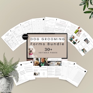Editable Dog Grooming Business Forms Bundle, Grooming Contract and Intake Forms, Service Agreement and Consent for Dog Care Business, Canva