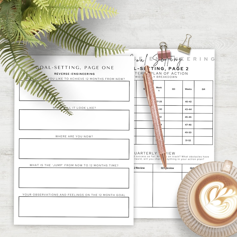Printable PDF Goal Setting Worksheet, Goal Planning Resources for ...