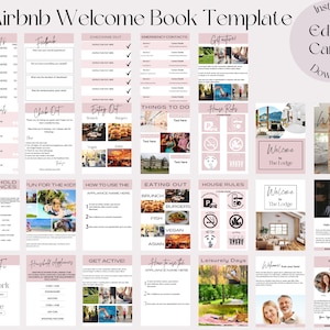 Airbnb Welcome Book Template, Canva Editable Airbnb Guestbook Templates Pack