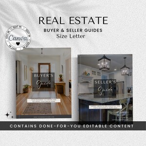 Real Estate Buyer Process, Real Estate Agent Home Buyer and Seller Guides 2 - Pack, Realtor Buyer and Seller Packet, Realtor Canva Templates