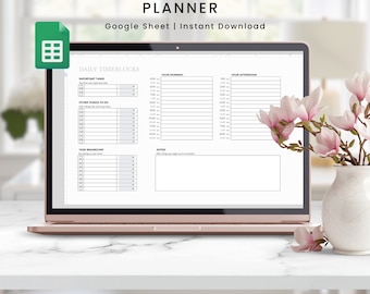 Timeblock Planner, Daily Timebox Planning Google Sheet, Daily Schedule Time Blocking Organizer, Google Sheets for Time Management