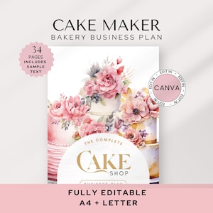 Modello di business plan per panettiere casalingo, modello di avvio di attività di panettiere modificabile Canva, CONTENUTO DI CAMPIONE incluso - Piano aziendale per piccole imprese