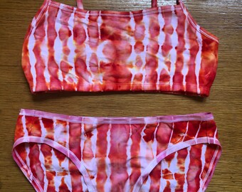 Tie dye panty and size 36 sports bra matching set