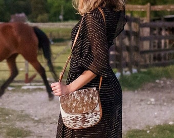 Cowhide purse. Cowhide crossbody bag. Western purse.