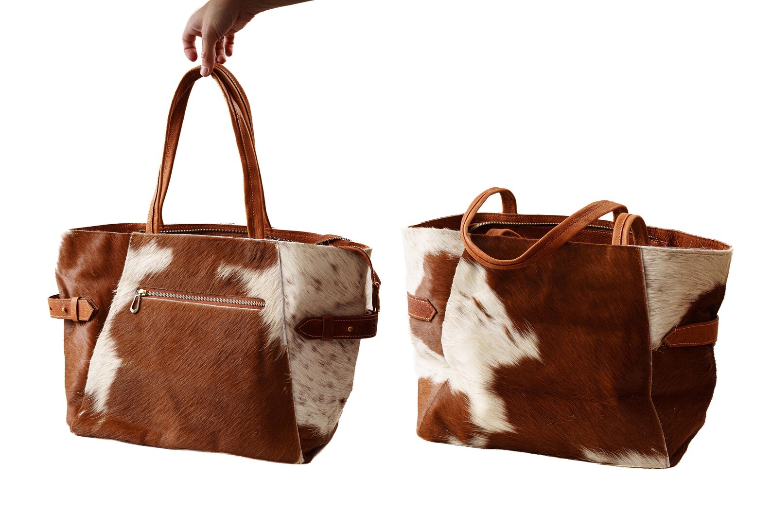 Cowhide Tote Bag Large Cowhide Tote Purse. Etsy