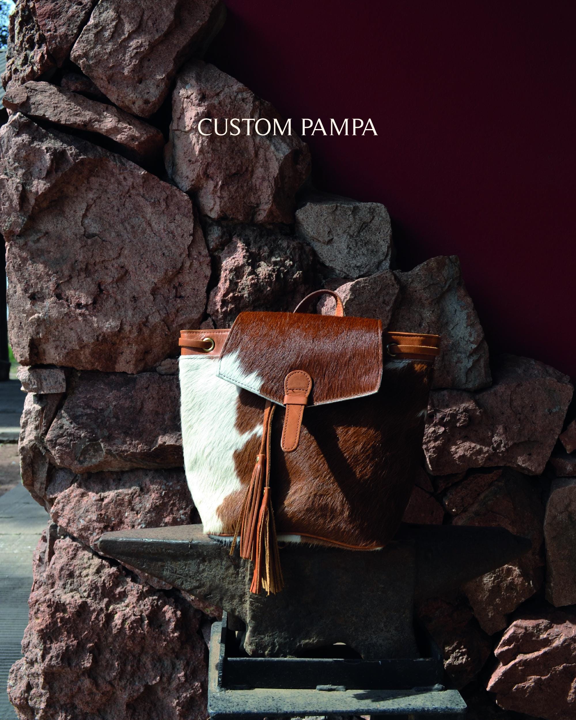 Genuine Cowhide Backpack, Boho Bag, Handmade Gift for Her 