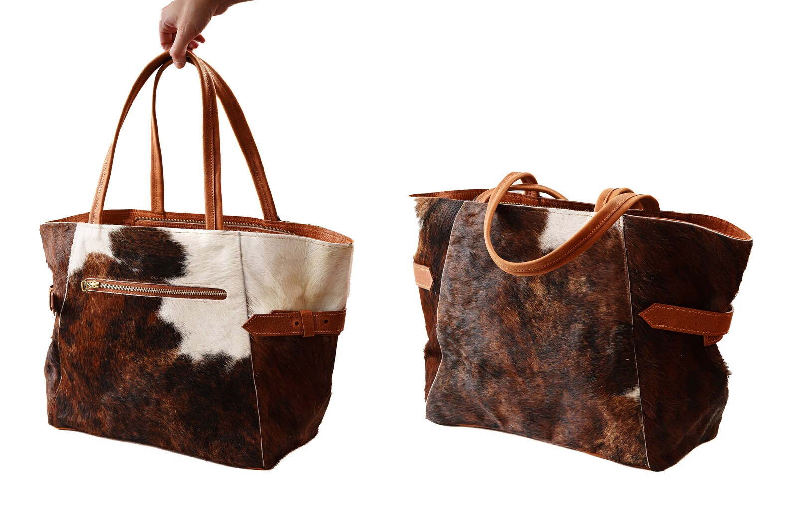 Cowhide Tote Bag Large Cowhide Tote Purse. Etsy