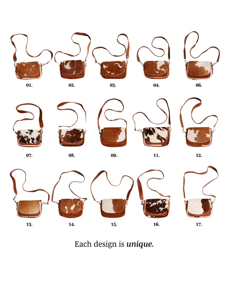 One-of-a-kind elegance. Each cowhide crossbody is uniquely crafted to make your style unforgettable.