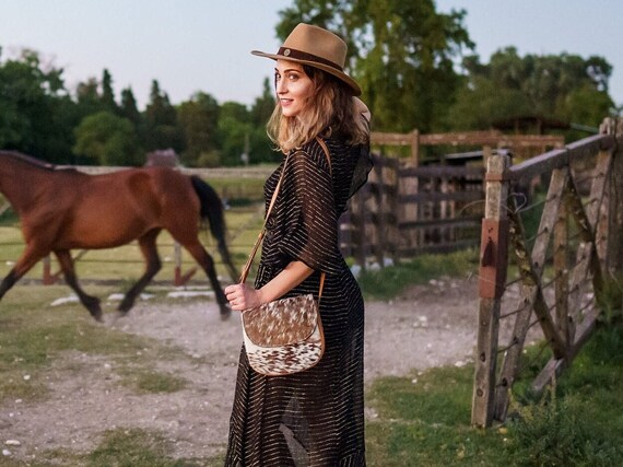 Cowhide purse. Cowhide crossbody bag. Western purse.