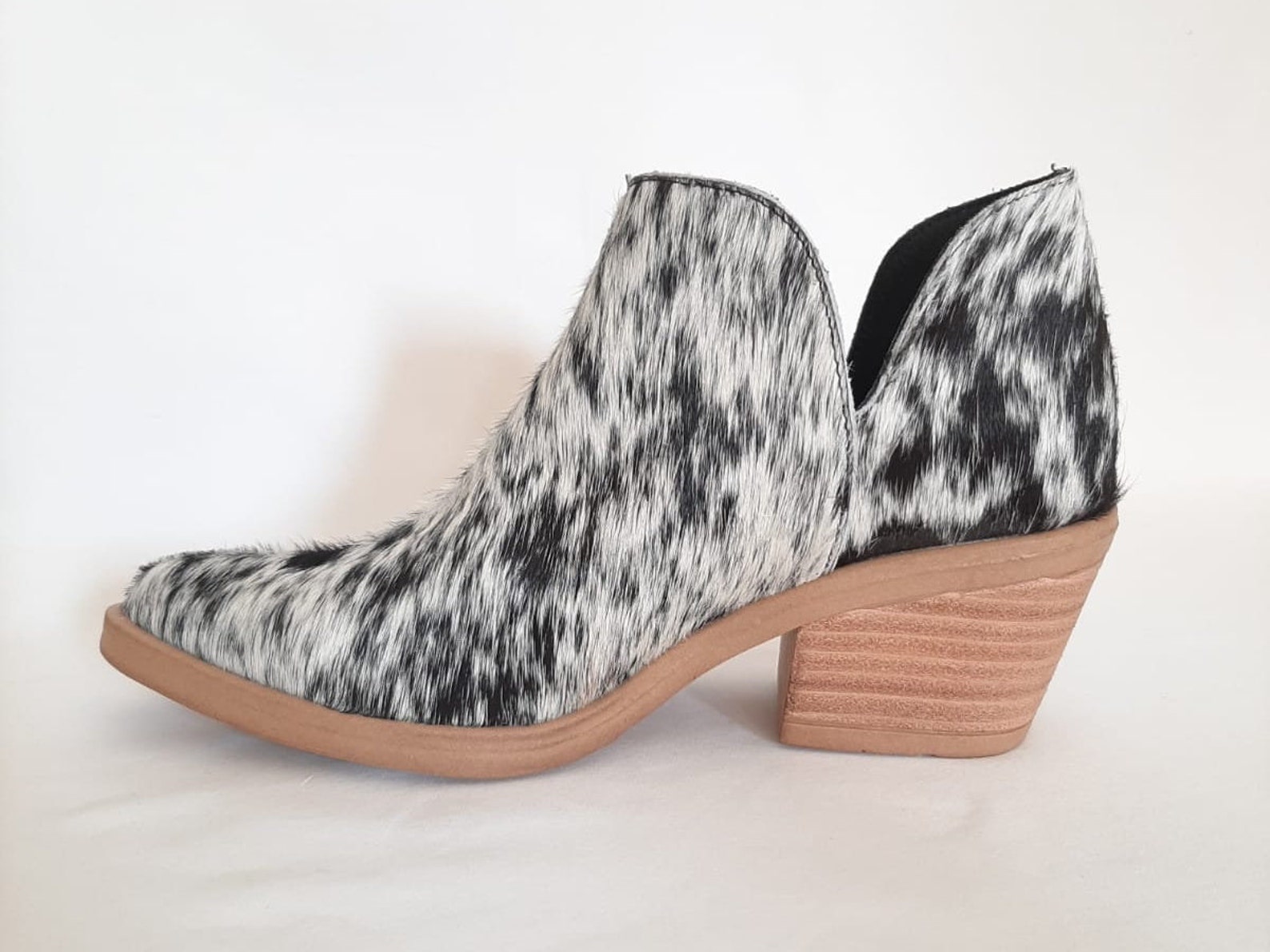 Cowhide Ankle Boots. Western Cowgirl Cowhide Booties. Etsy Australia