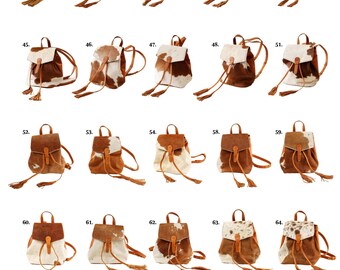 Boho Chic Cowhide Backpack With Tassels Genuine Leather Bag for