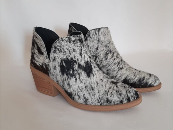 cowhide booties