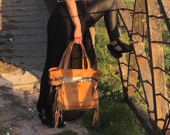 Cowhide tote bag, large cowhide tote purse.