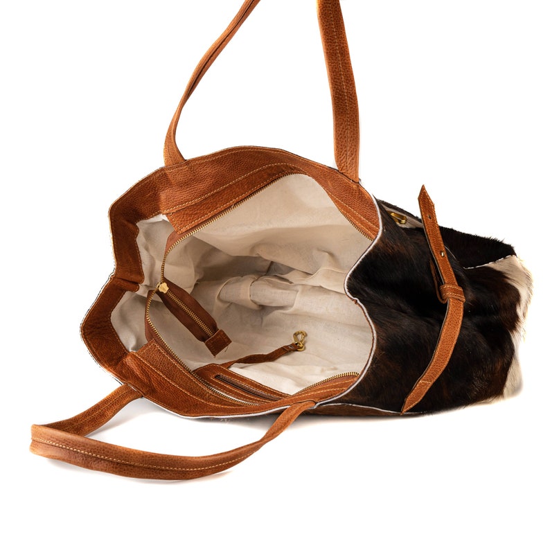 Cowhide Tote Bag Large Cowhide Tote Purse. Etsy