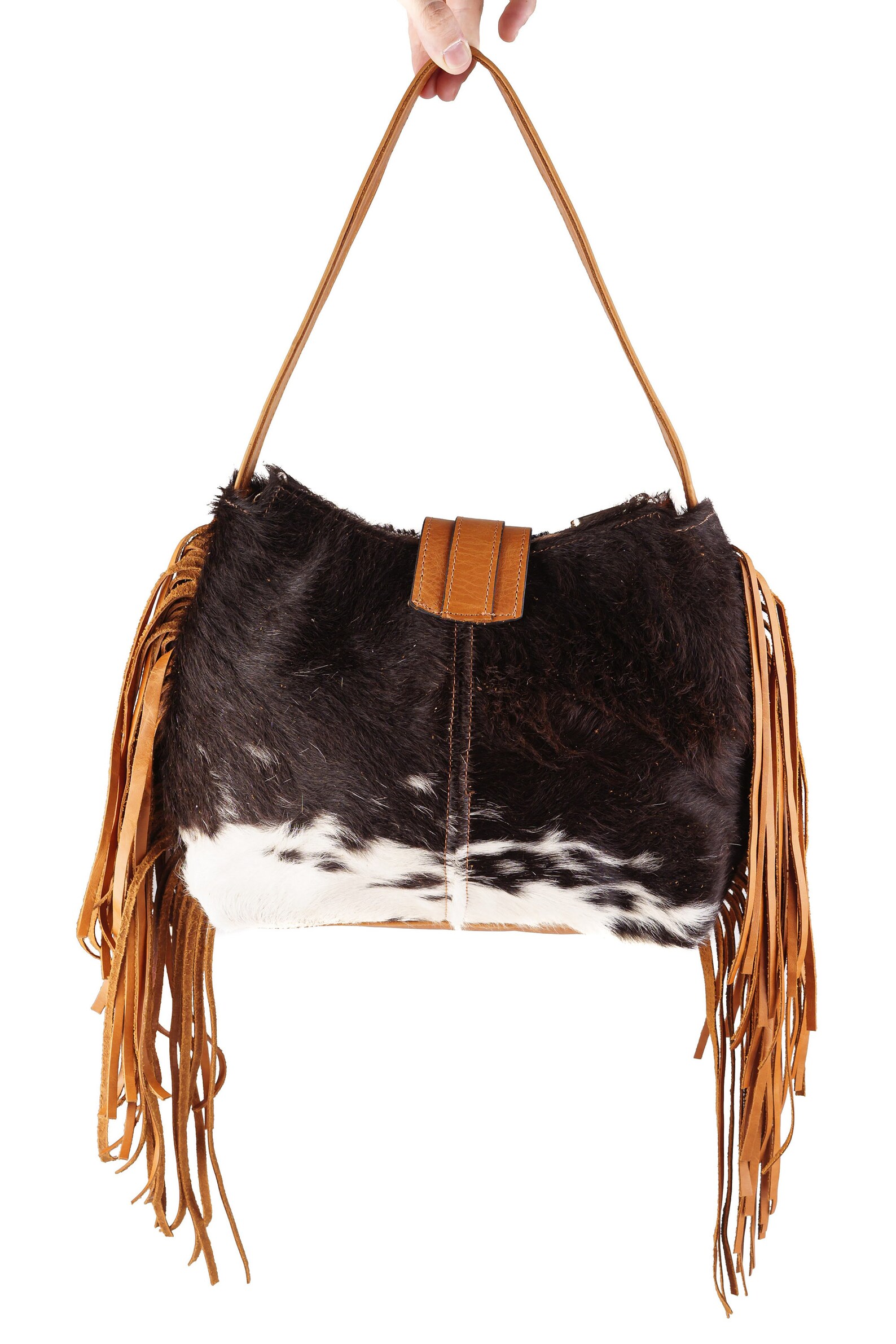 Western cowhide purse w/ fringe Etsy