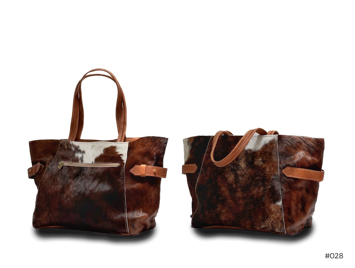 Cowhide Tote Bag Large Cowhide Tote Purse. Etsy