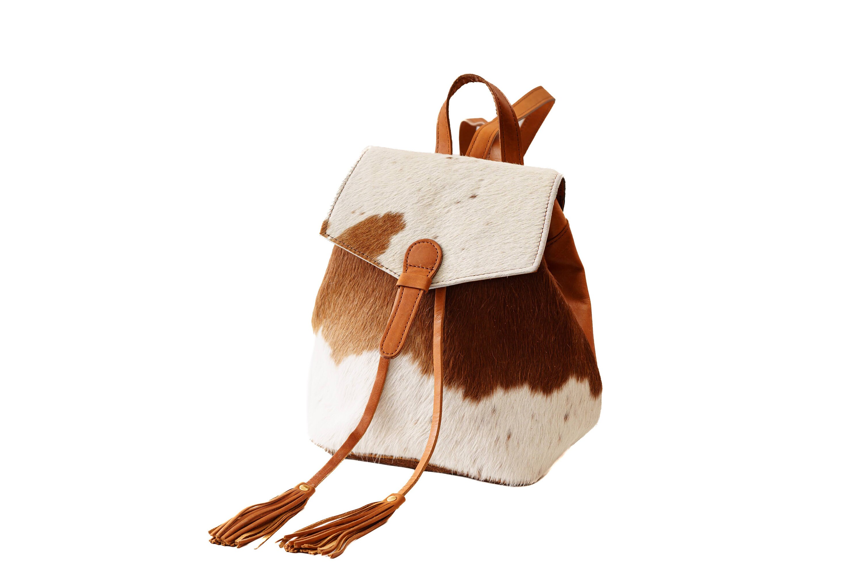 Chic Cowhide Backpack, Western Bag, Tassel Drawstring  display picture 2