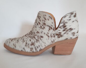 cowhide booties