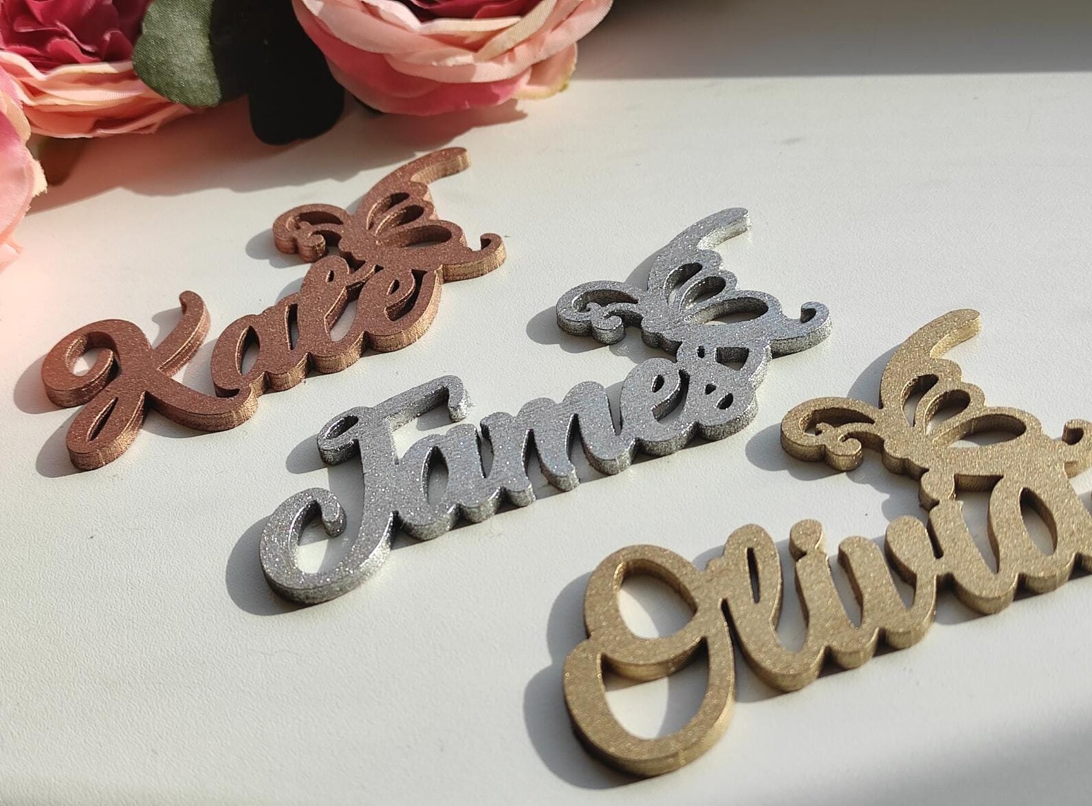Personalized Butterfly Name Name Place Card Wood Wedding Etsy