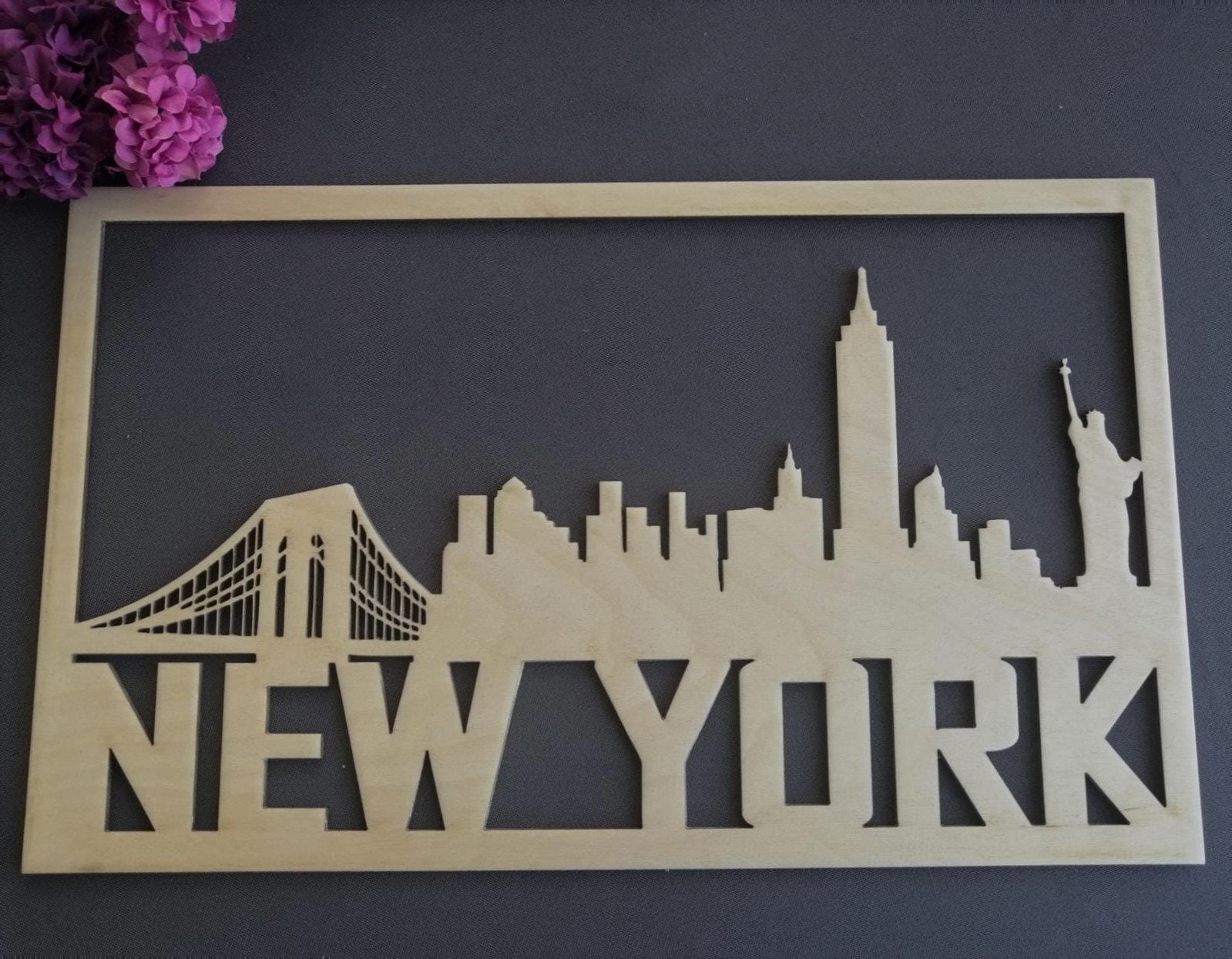 Wood City Skyline Decor New York Home Decor Wall Art Etsy
