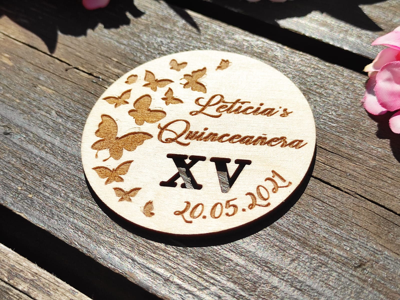 Butterfly Quinceañera XV Save the Date Wood Etsy