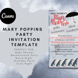 A Popping Birthday Party Invitation | Let's Go Fly A Kite | Supercalifragilisticexpialidocious | Winds in the East | 17 Cherry Tree Lane