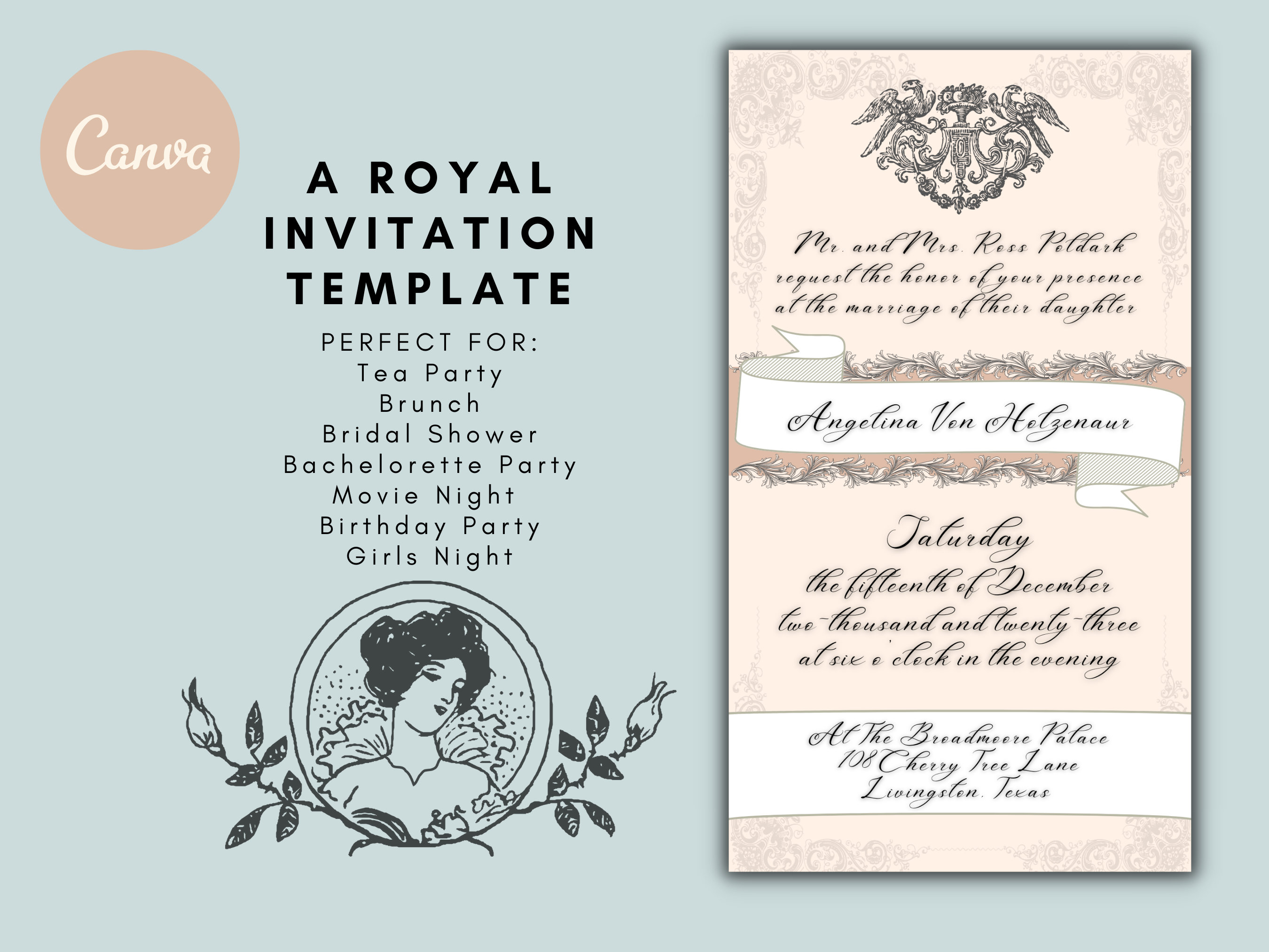 Royal Wedding Invitation Victorian Ball Invite Android & Etsy