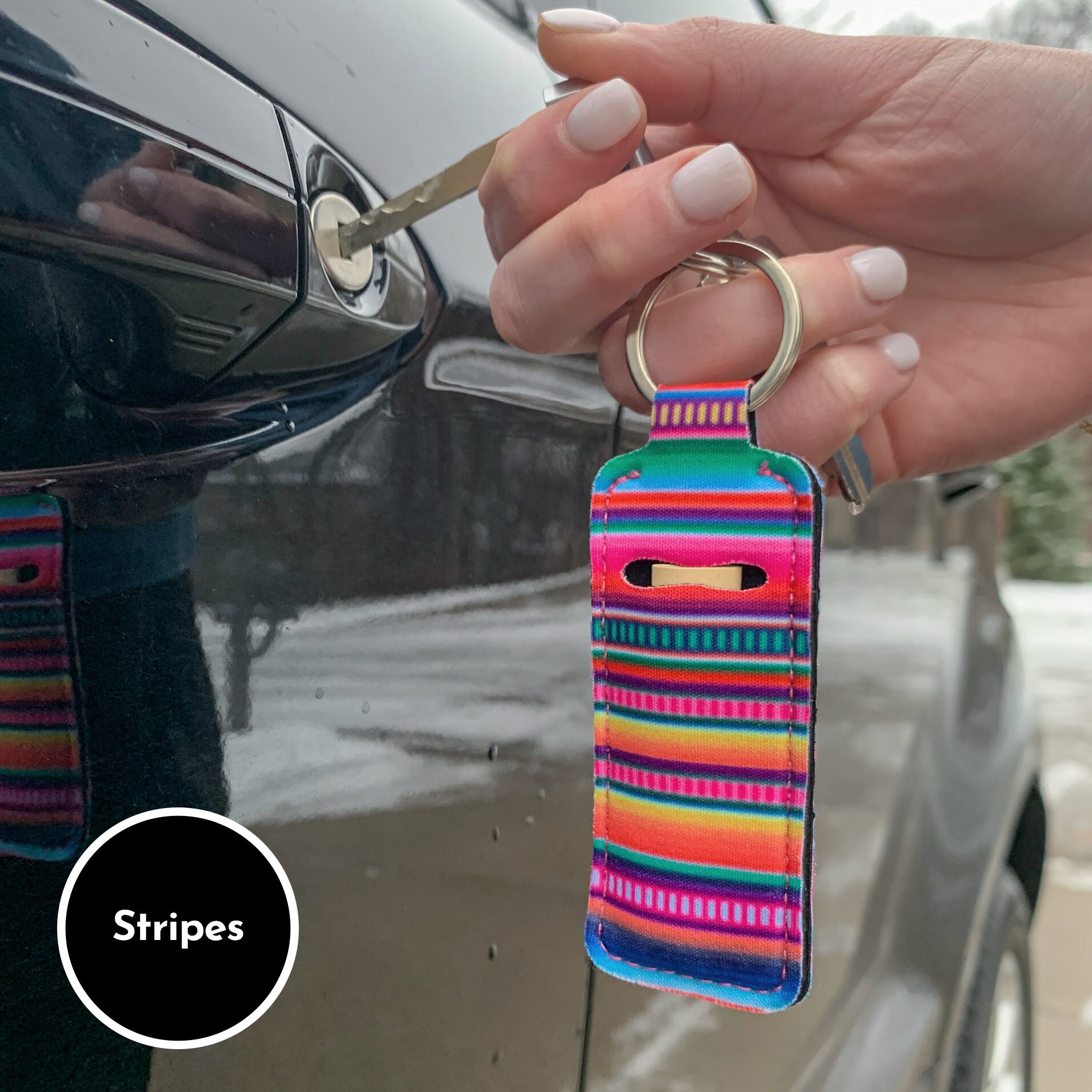 Patterned Lipstick Holder Keychains Set of 2 Bachelorette Etsy