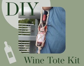 DIY Wein Tote Kit, Wein Tote Tutorial, DIY Makramee Kit, DIY Geschenk-Kit, Makramee Kit, Makramee Muster, Handwerk Kit, Wein Tote Muster