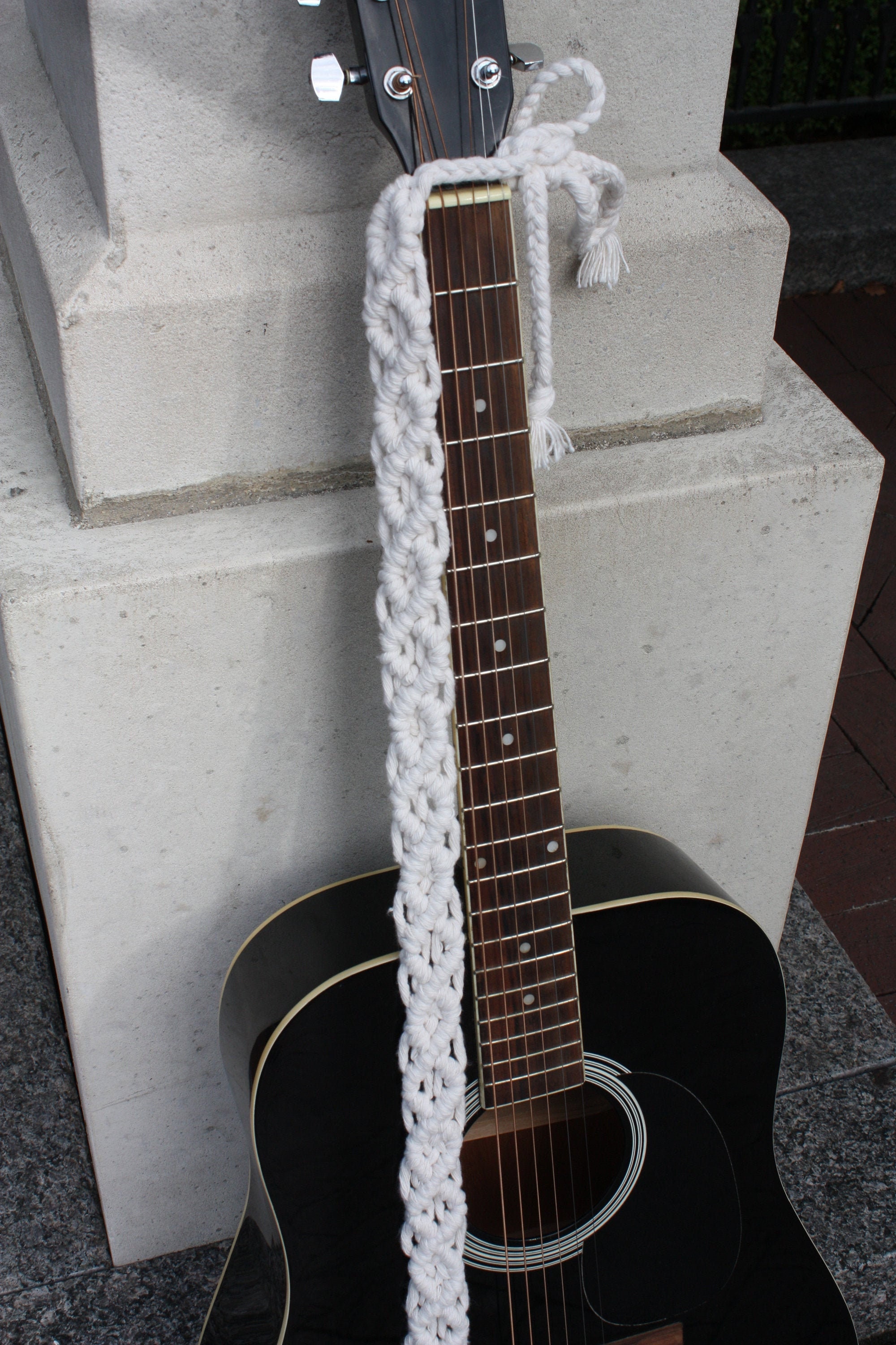 Macrame Guitar Strap White 100% Cotton Boho Shoulder Strap | Etsy