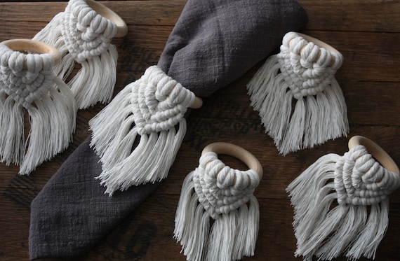 Macrame Napkin Ring Set Boho Napkin Ring Set Boho Napkin