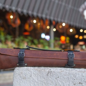 Leather Knife Roll, Leather Knives Roll Holder, Monogrammed Knife Storage Roll, Leather Knife Bag Storage, Tool Bag, Gift for Chef