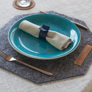 Octagon Wool Felt Placemat: Modern Table Decoration