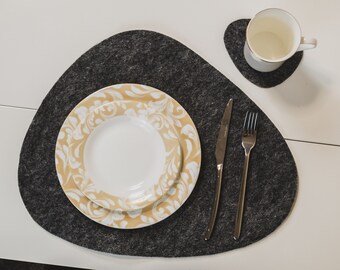 Moderne Filz Tischsets und Untersetzer Set: Personalisierte Tischdekoration