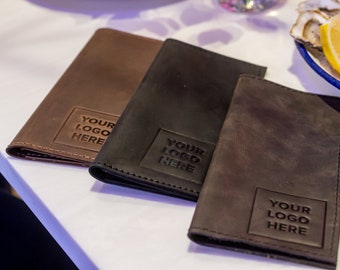 Personalized Leather Receipt Holder, Bill Folds, Leather Check Book, Leather Server Book Engraved, Cafe Bar Check Holder, Check Presenter