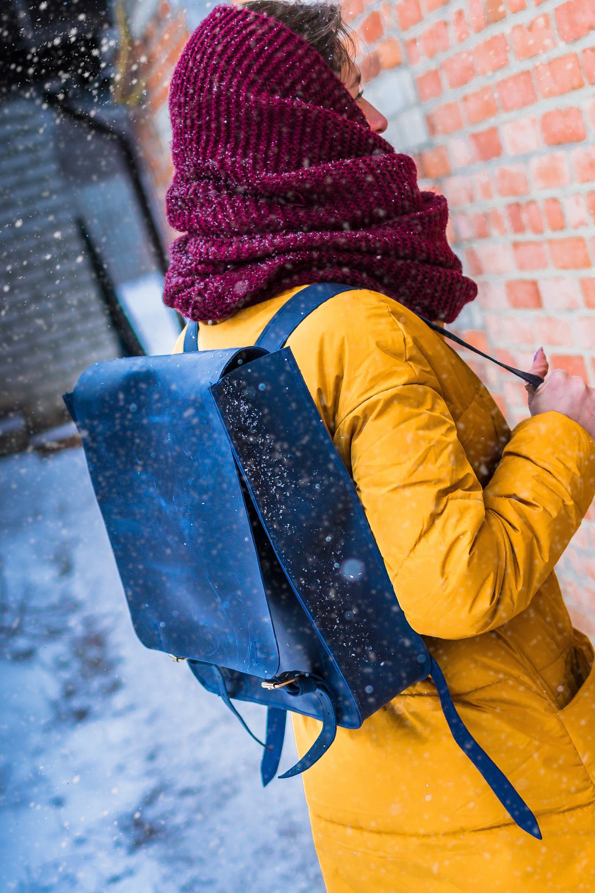 Leather Backpack Leather Rucksackleather Laptop Etsy