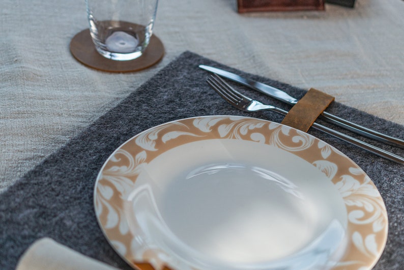 Personalized Felt Placemats Grey Felt Table Placemats With Etsy