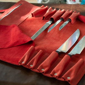 Engraving case knife,Luxury Knife bag,Custom personaliz knife bag,custom knife case,Knife Roll wish logo,gift roll bag,anniversary gift chef image 6
