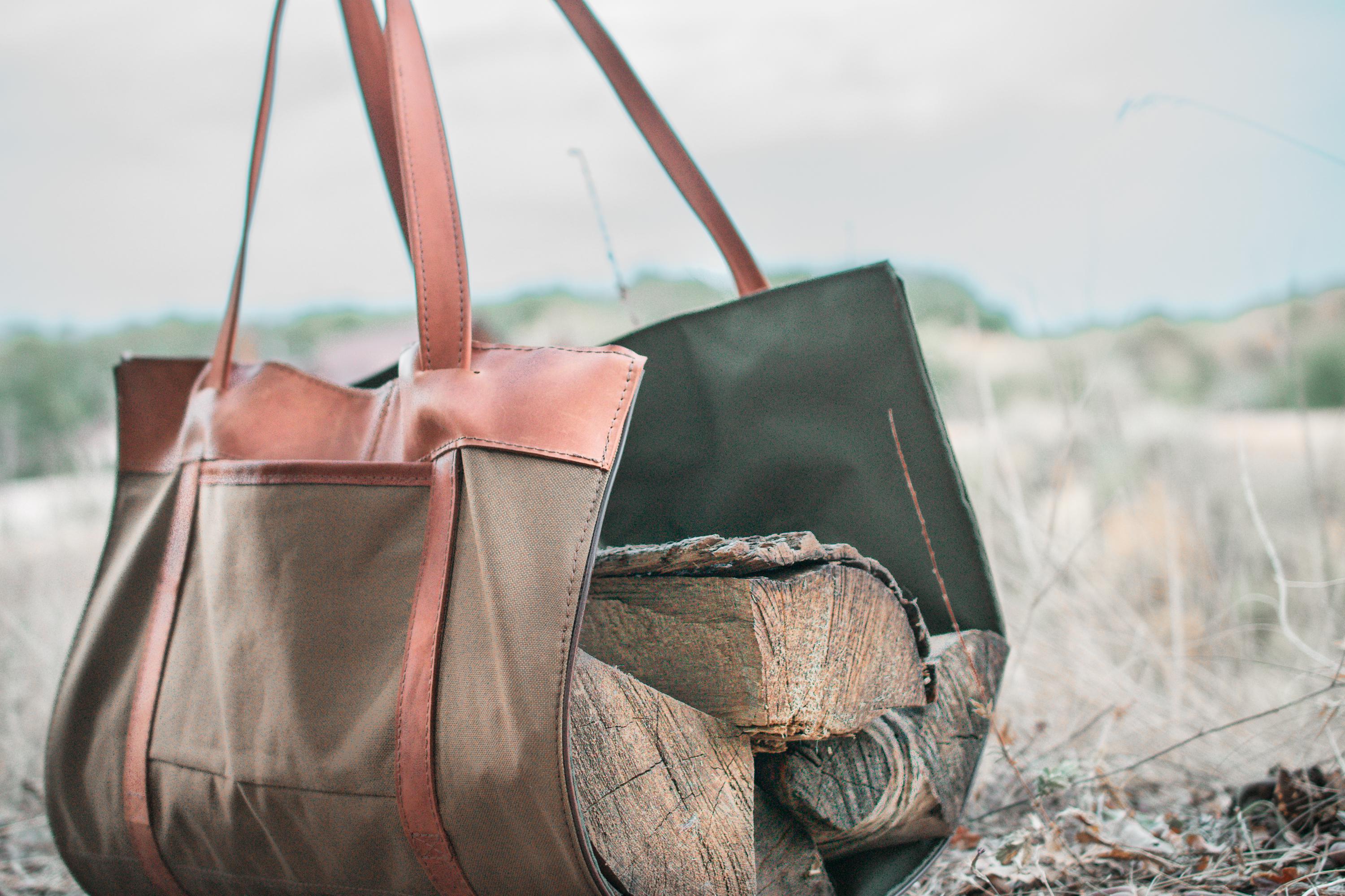 Portalegna In Tela Oxford - Borsa Per Trasporto Legna Da Ardere 60x30x30cm - Foto 11