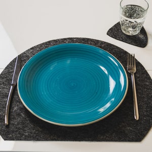 Felt Placemat, Modern Gray Table Decor, Housewarming Gift