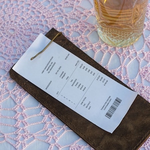 Check Presenter - Leather Bill Holder, Custom Check Wallet, Restaurant Guest Check Book