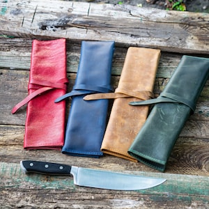 Rotolo di coltello da chef personalizzato 2 slot, portacoltelli da chef, borsa per coltelli vintage, nome della borsa per coltelli, rotolo di coltello a 2 slot, regalo aziendale