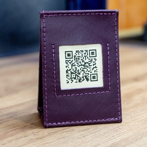 Leren QR-codemenu, aangepaste QR-code menuomslag, cafémenumap, cafémenu, barmenubord, menu scannen om te bekijken, cafébord, AntiCovid-menu