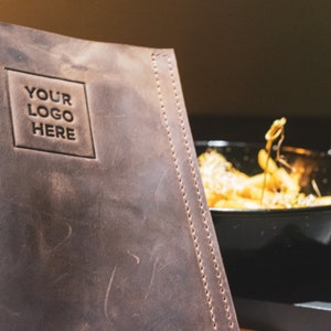 Livre de menu de restaurant, Conception de couverture de menu, Porte-menu de cocktail, Menu de café, Menu gravé, Support de menu personnalisé personnalisé, Couverture avec logo