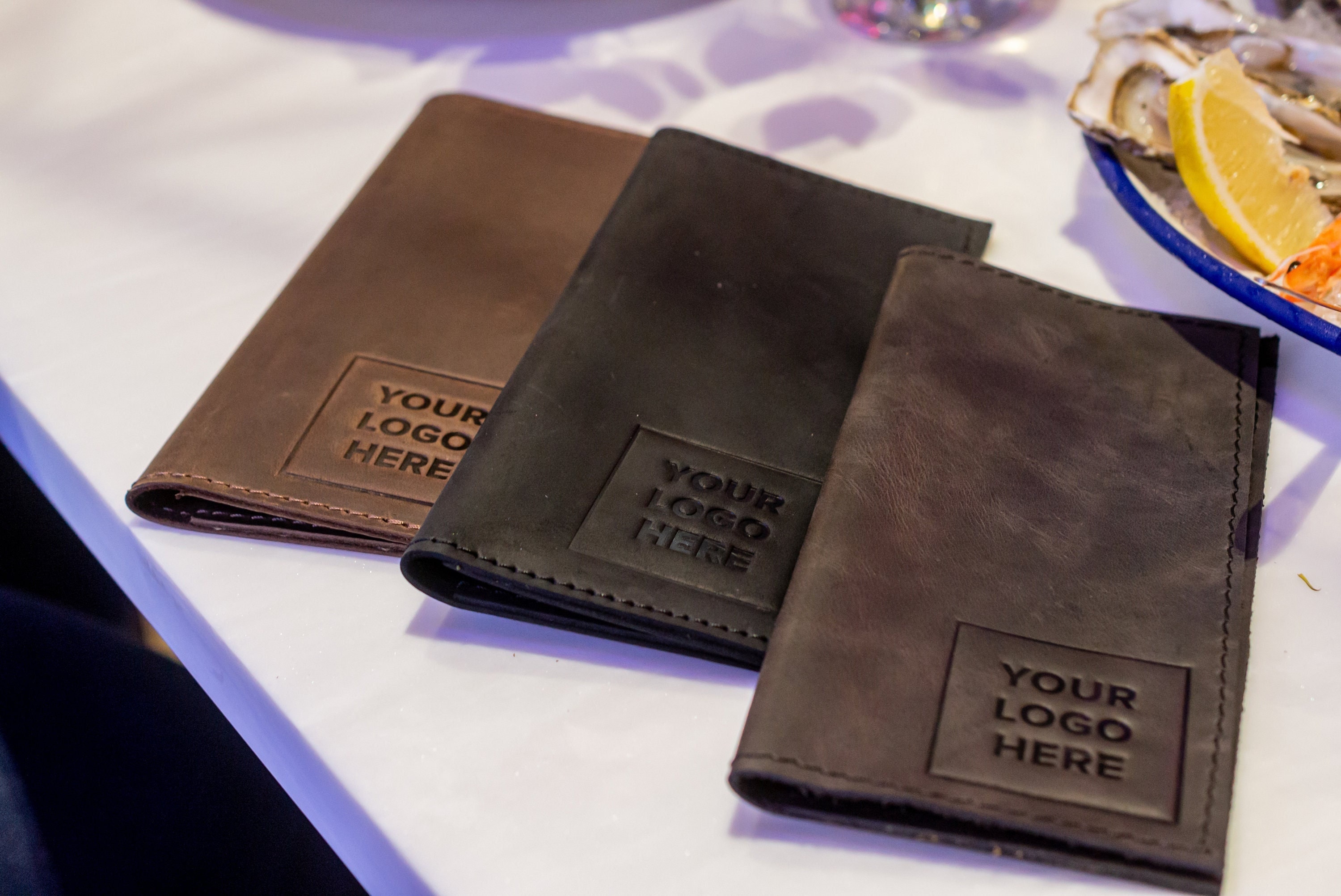 Personalized Leather Receipt Holder Bill Folds Leather Check Etsy