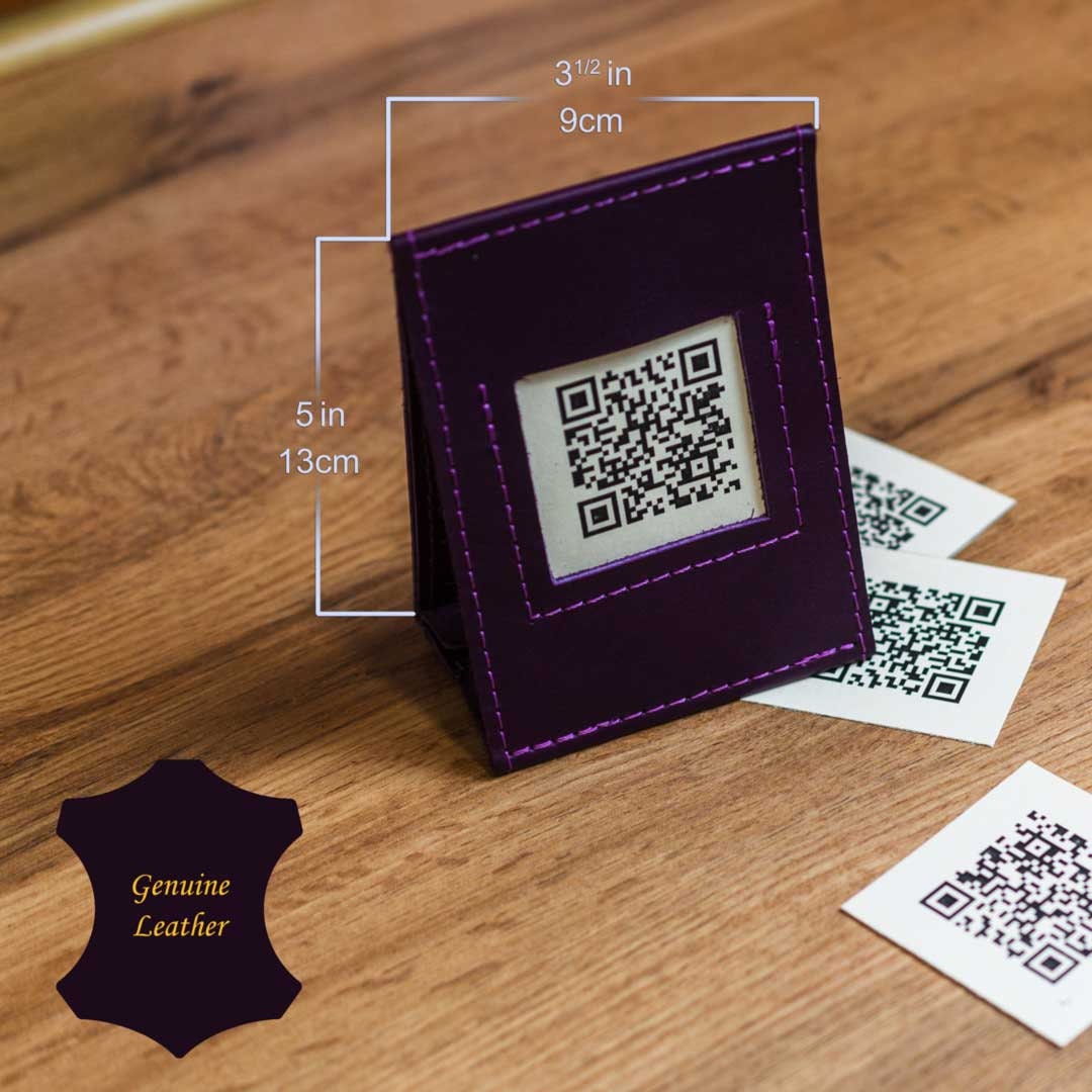 QR Code Menu | Scan to View | Leather Table Stand | Cafe & Restaurant ...