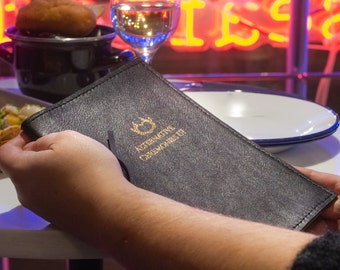 Custom Restaurant Menu Folder, Branded Menu Cover, Leather Cafe Bar Menu Covers, Engraved Menu, Menu Holders, Menu Folio,Menu Sleeves