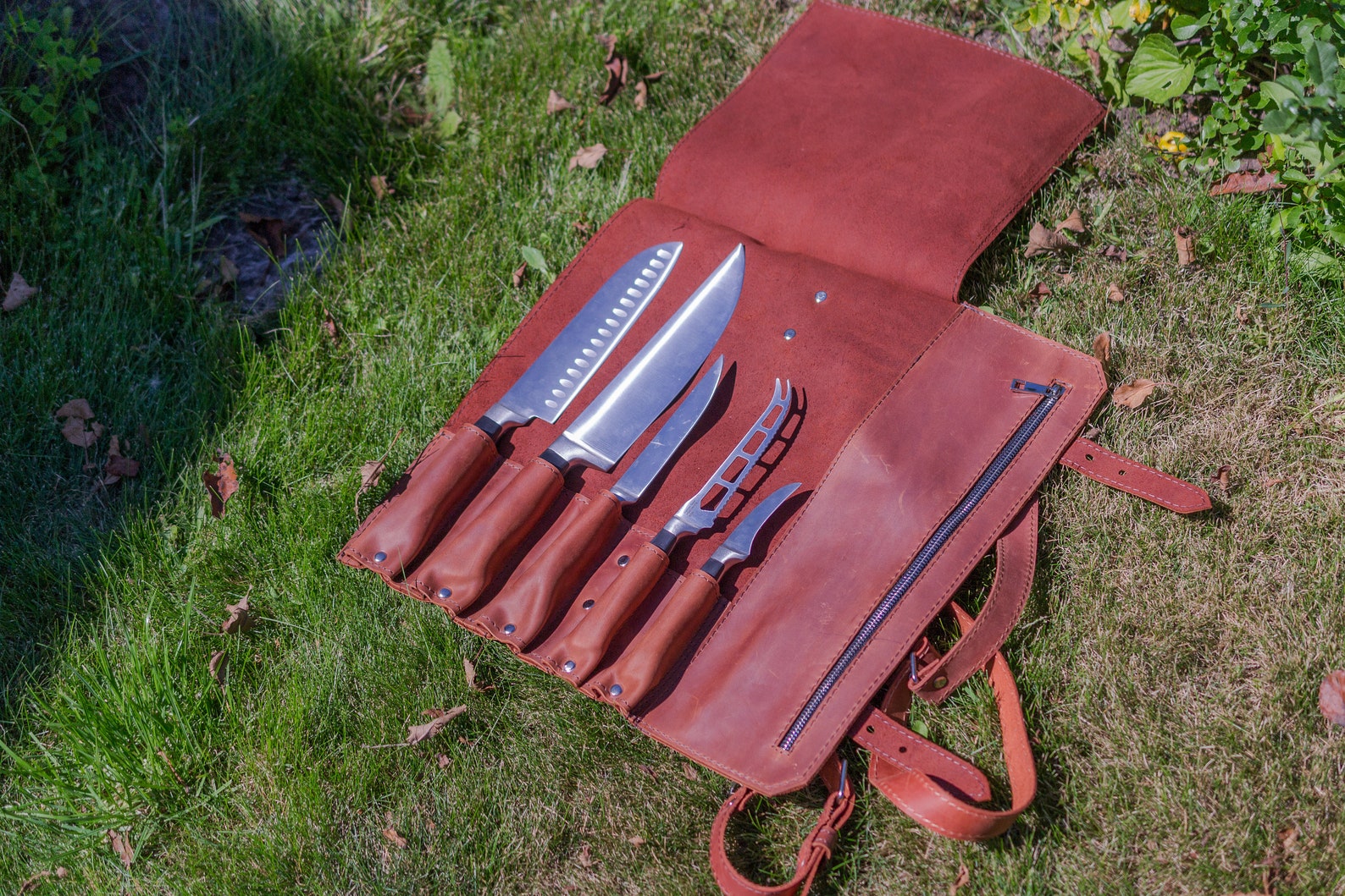 Handcrafted Leather Knife Roll Personalized Chefs Knife Case Etsy