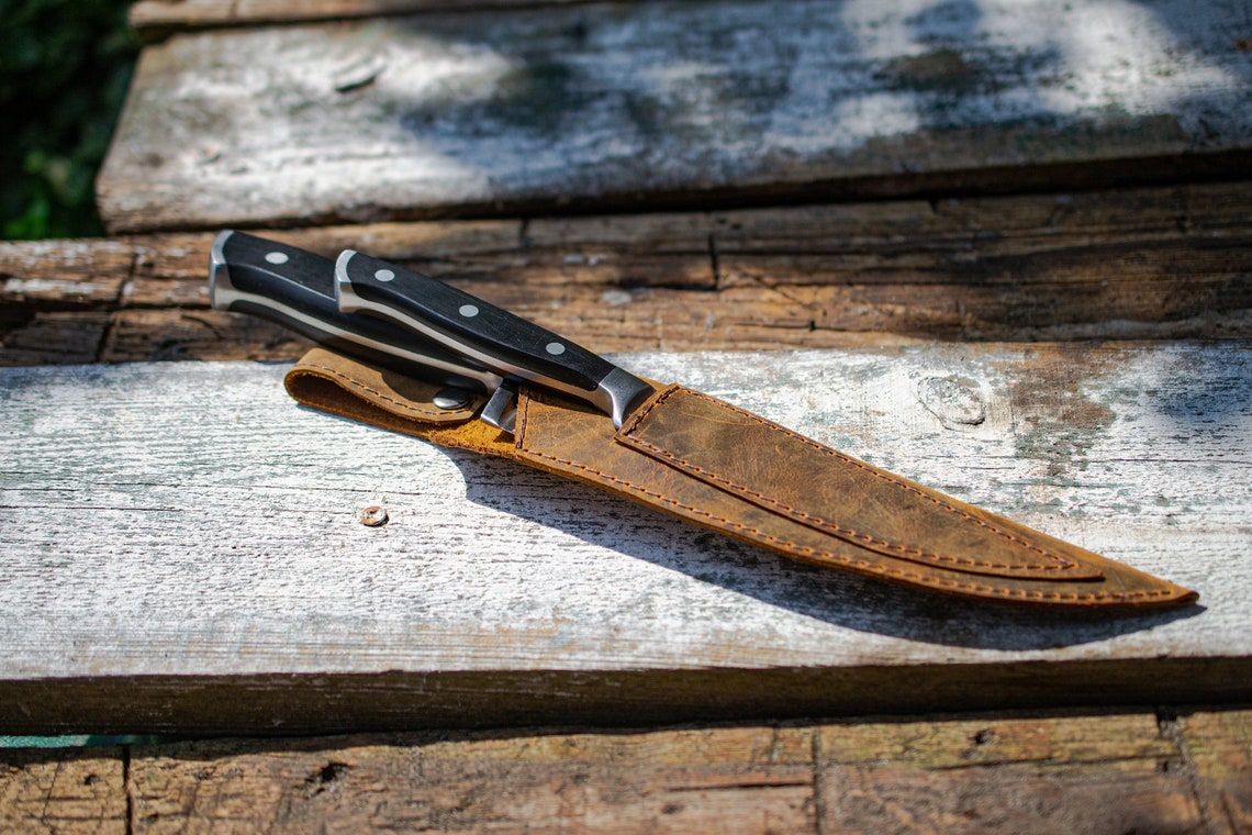 Personalized Leather Cover for 2 Knives Knife Case Blade Etsy